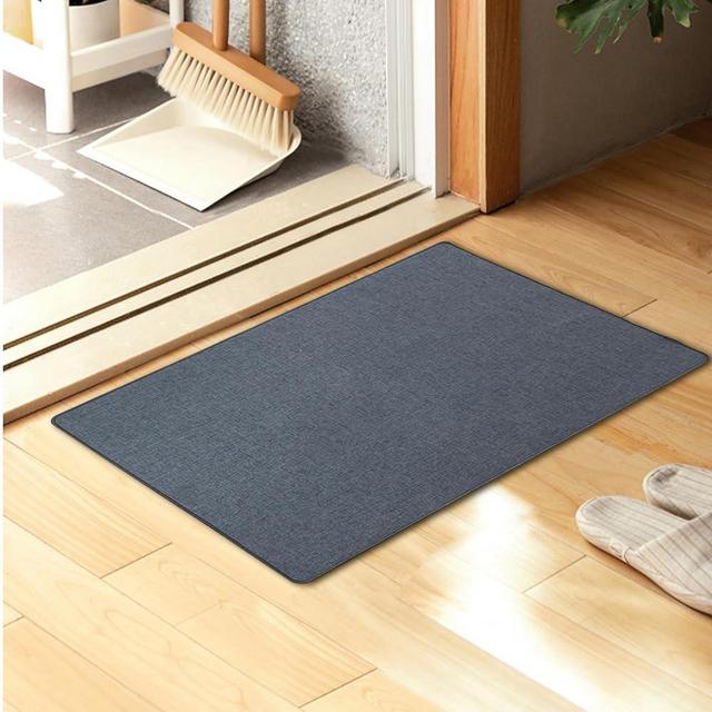 Yancorp 1/10 Inch Ultra Thin Door Mat,16"x26"Entryway Rug,Grey Anti-Slip Indoor Door Mat for Low Clearance Front Door,Outdoor Rug,Bath Mat with Non Slip Rubber Backing Machine Washable