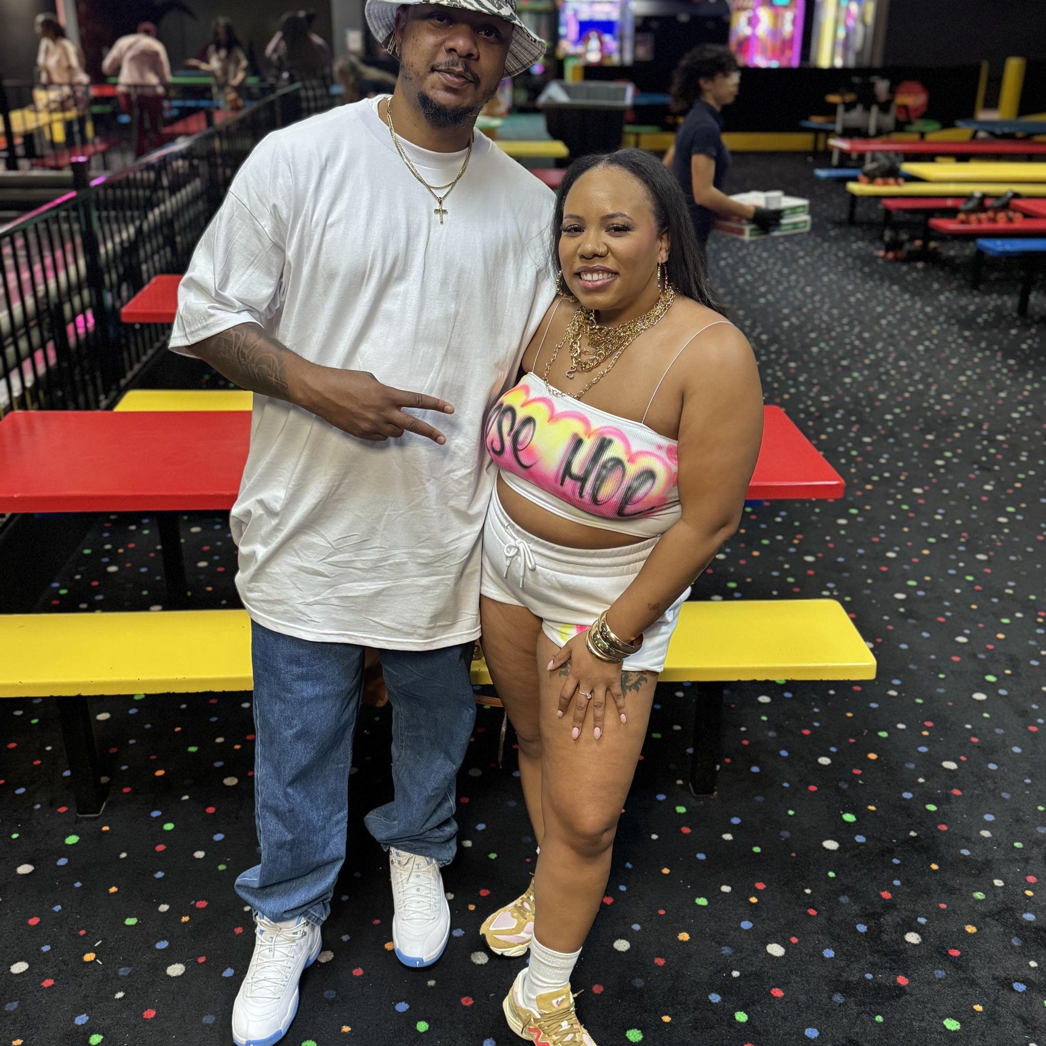 Our first time skating together for Alisa's Birthday