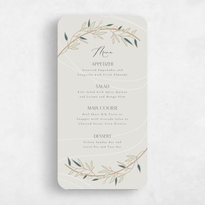 Grey Rounded Wedding Menu - Stefana