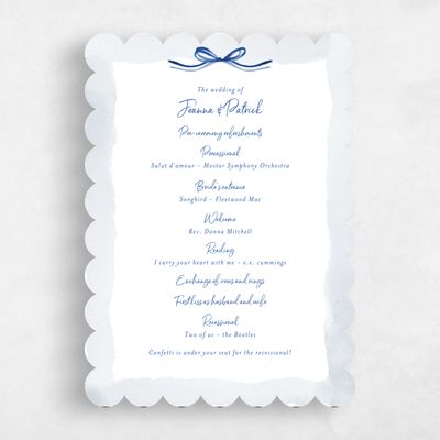Blue Scalloped Wedding Program - Darlington