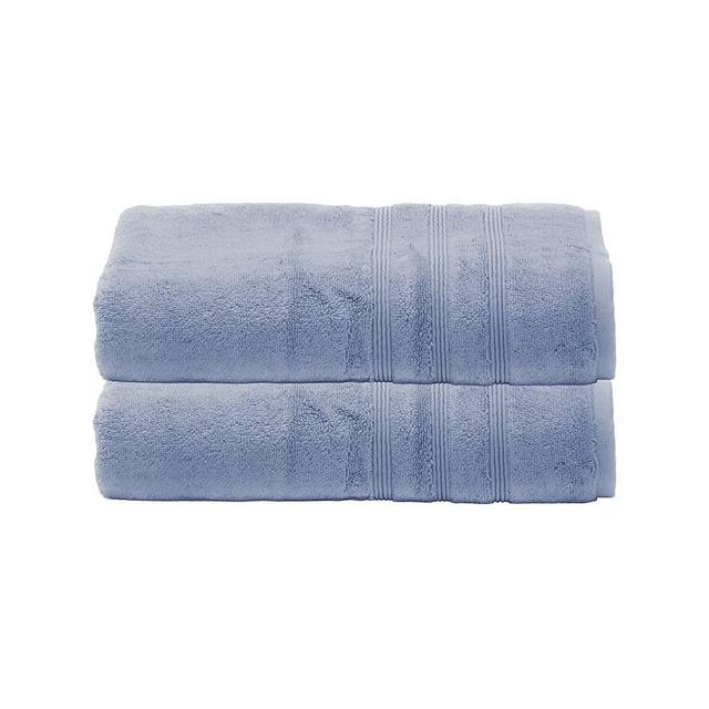 Mosobam 700 GSM Hotel Luxury Bamboo-Cotton, Bath Towels 30X58, Allure Blue, Set of 2, Oversized Turkish Towels