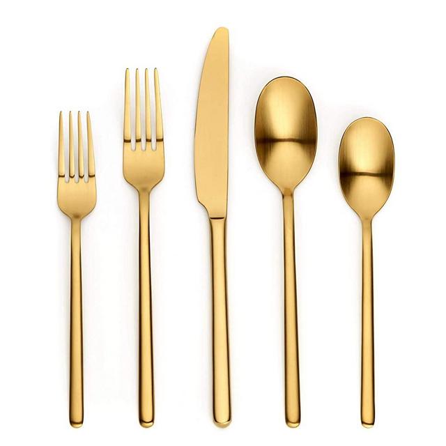 Ornative Jayden 20-Piece Stainless Steel Flatware Set| Silverware Set for 4| Gold | Includes Forks, Knives, and Spoons |Dishwasher Safe |Durable and Easy Care| Best Silverware