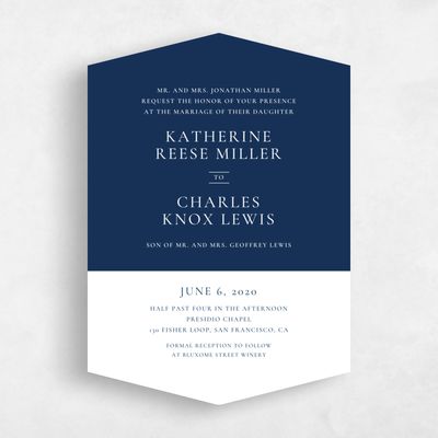 Blue Diamond Wedding Invitation - Potter Rise