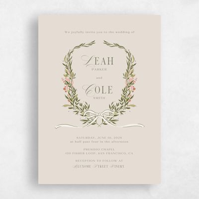 Classic Greige, Beige Wedding Invitation - Cindra Classic