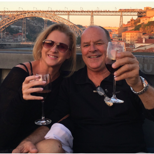 Sipping wine with the famous: Dom Luis I Bridge in the background as the sun sets...