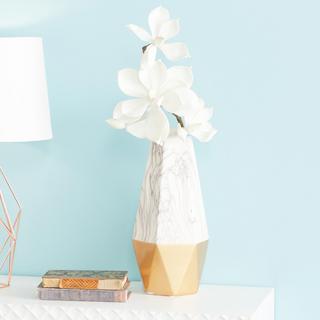 Golden Hexagon Shaped Vase