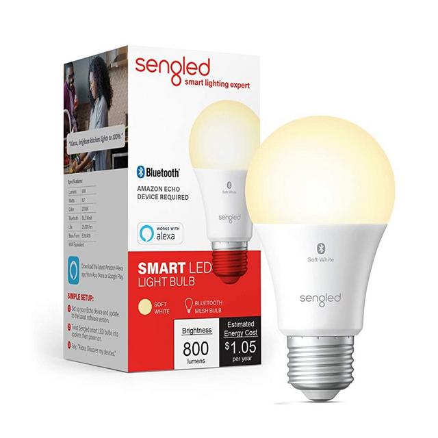 Sengled Smart Light Bulb, Bluetooth Mesh Smart Bulb That Works with Alexa Only, Dimmable LED, 800LM, Soft White 2700K, 8.7W (60W Equivalent), True-to-Life Color, 1 Pack