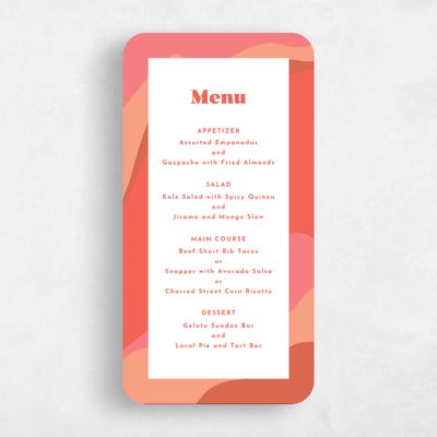 Pink Rounded Wedding Menu - Laula