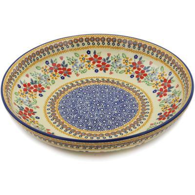 Polish Pottery 12" Bowl Summer Bouquet UNIKAT