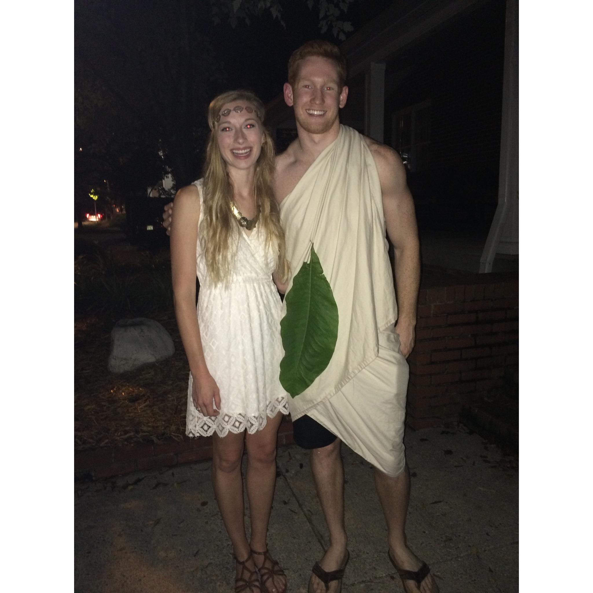 our first "date" - fraternity toga cocktail end of Sept 2016