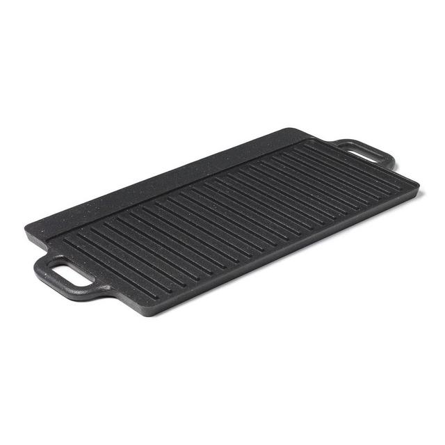 The Rock by Starfrit Traditional Cast Iron Reversible Grill/Griddle Black