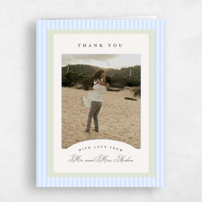 Blue Portrait Wedding Thank You - Dinard Photo