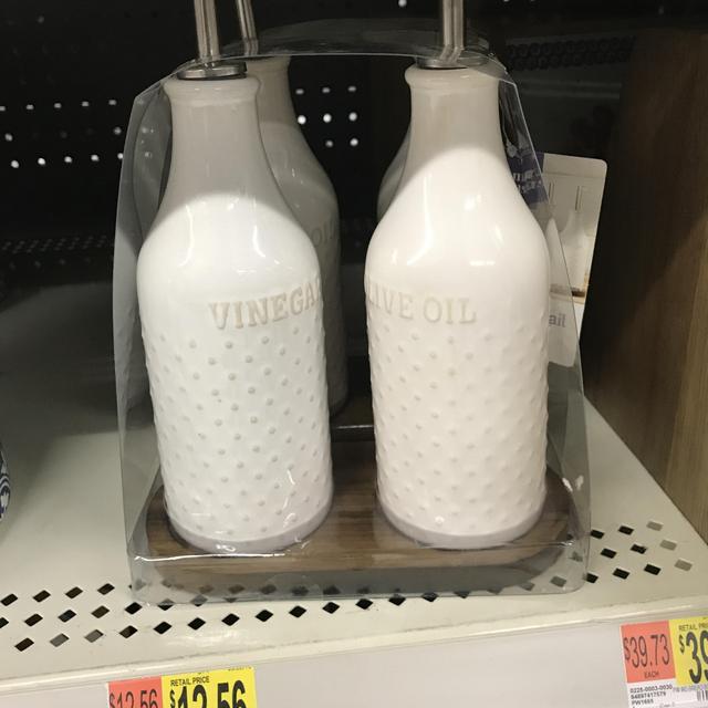 Vinegar and oil bottle set.  @ Walmart