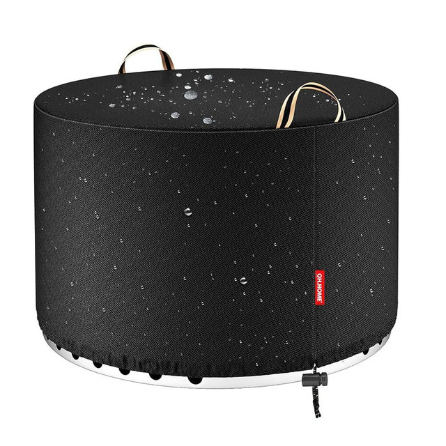 [2026 Upgraded 900D Fabric] Fire Pit Cover Round for Solo Stove Yukon, 30"D x 18"H fits 27"- 29" Fire Pit, 900D Heavy Duty Waterproof Fabric for Outdoor Camping - Black