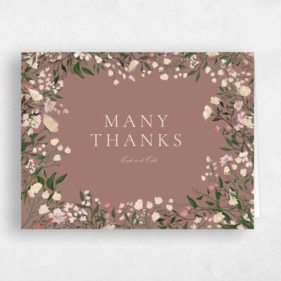 Chestnut, Brown Wedding Thank You - Melody Landscape
