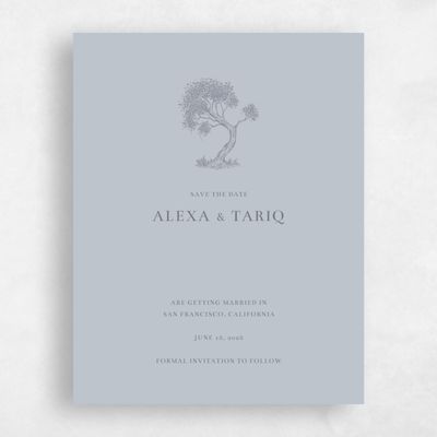 Gray, Grey Wedding Save the Date - Manitou Stamp