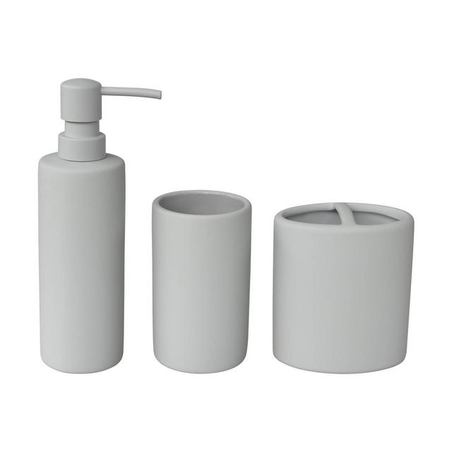 3pc Soft Touch Bath Accessories Set Gray - 88 Main