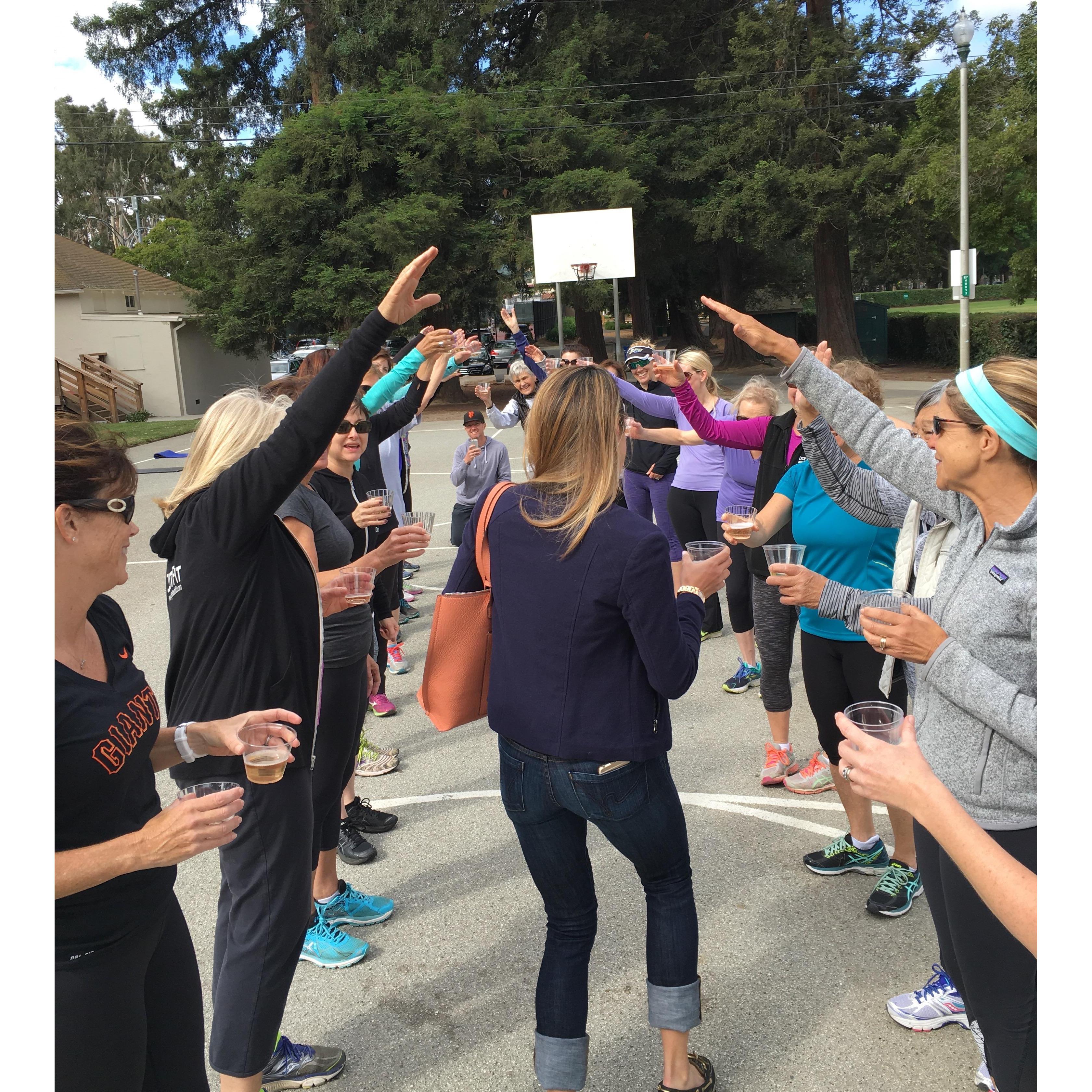 A 9:30am congratulatory champagne toast the following Monday. The ladies of OutFit are second to none!