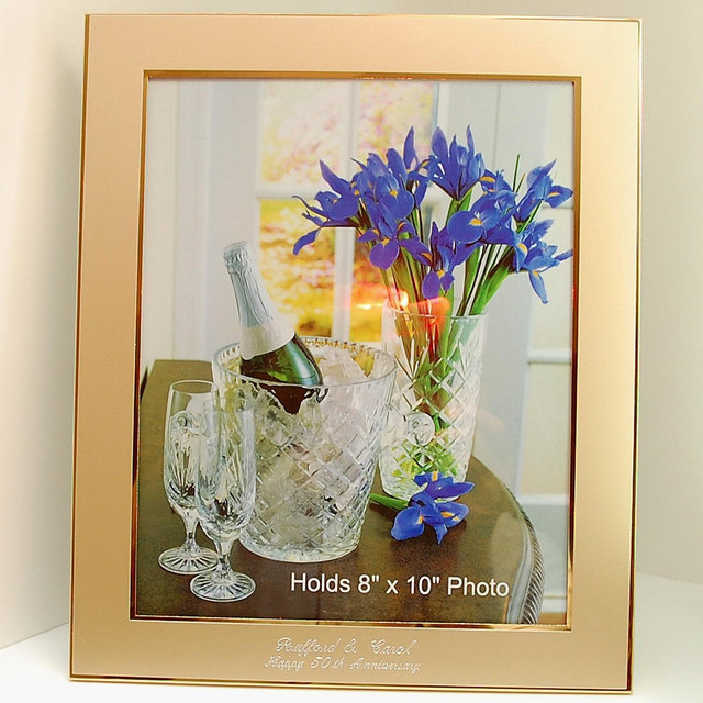 Personalized Golden Photo frame 8x10 - Engraved Photo Frame - Wedding Photo Frame with custom engraving