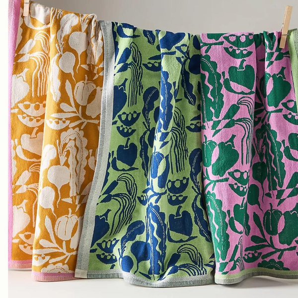 Vegetable Jacquard Dish Towels, Set of 3