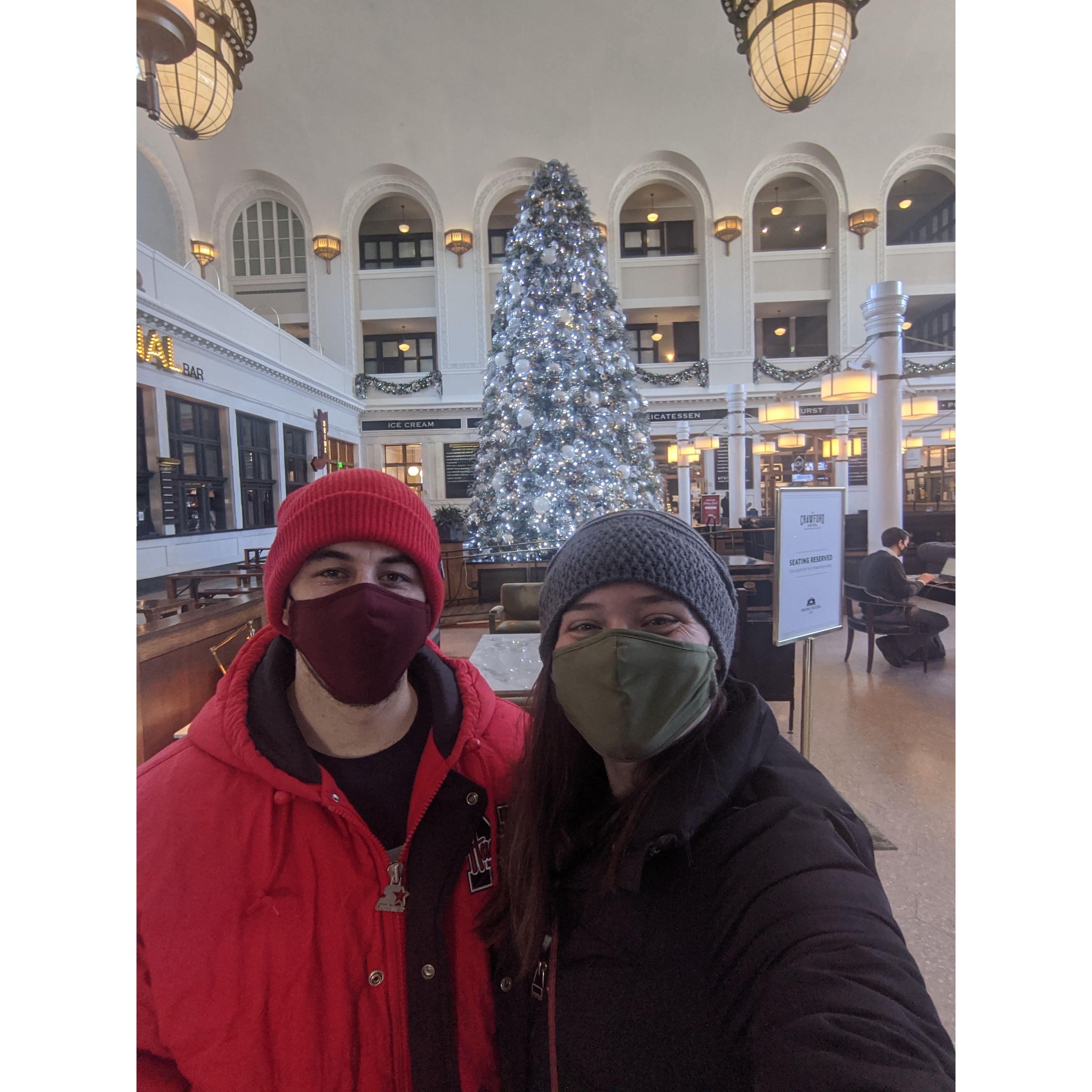 Obligatory mask picture, Denver Union Station (2020)