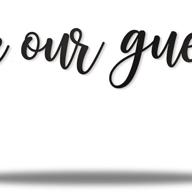 Vivegate Be Our Guest Sign Metal Wall Art Decor - 43"X10" Black Ideas Be Our Guest Farmhouse Metal Wall Signs for Hanging Above Bed Wall Art for Guest Room Decor