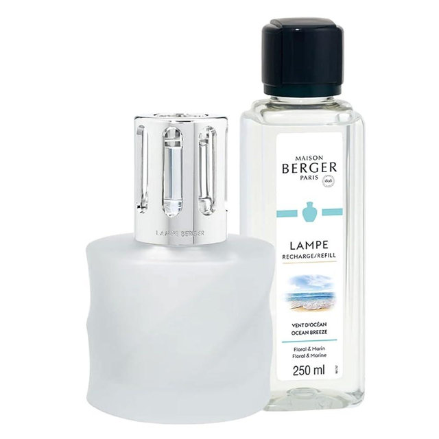 MAISON BERGER - Lampe Berger Model Spirale - Home Fragrance Lamp Diffuser - 4.9 x 3.2 x 3.2 inches - Includes Fragrance Bottle - 8.45 Fluid Onces - 250 milliliters (Frosted Ocean Breeze)