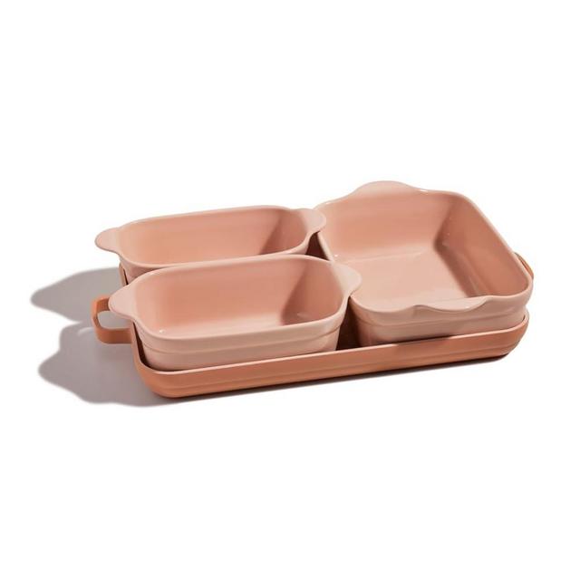 Our Place Ovenware Set | 5-Piece Nonstick, Toxin-Free, Ceramic, Stoneware Set with Oven Pan, Bakers, & Oven Mat | Space-Saving Nesting Design | Oven-Safe | Bake, Roast, Griddle and more | Spice