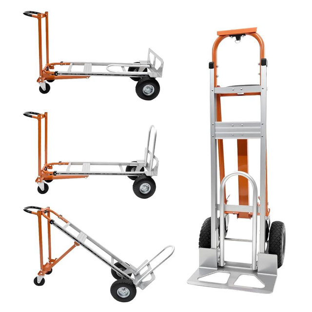 SST Convertible Hand Truck, 4 in 1 Folding Dolly Cart with Wheels, 1000LBS Heavy Duty Aluminum Hand Truck for Construction, Logistics, Shopping, Home, Office Moving