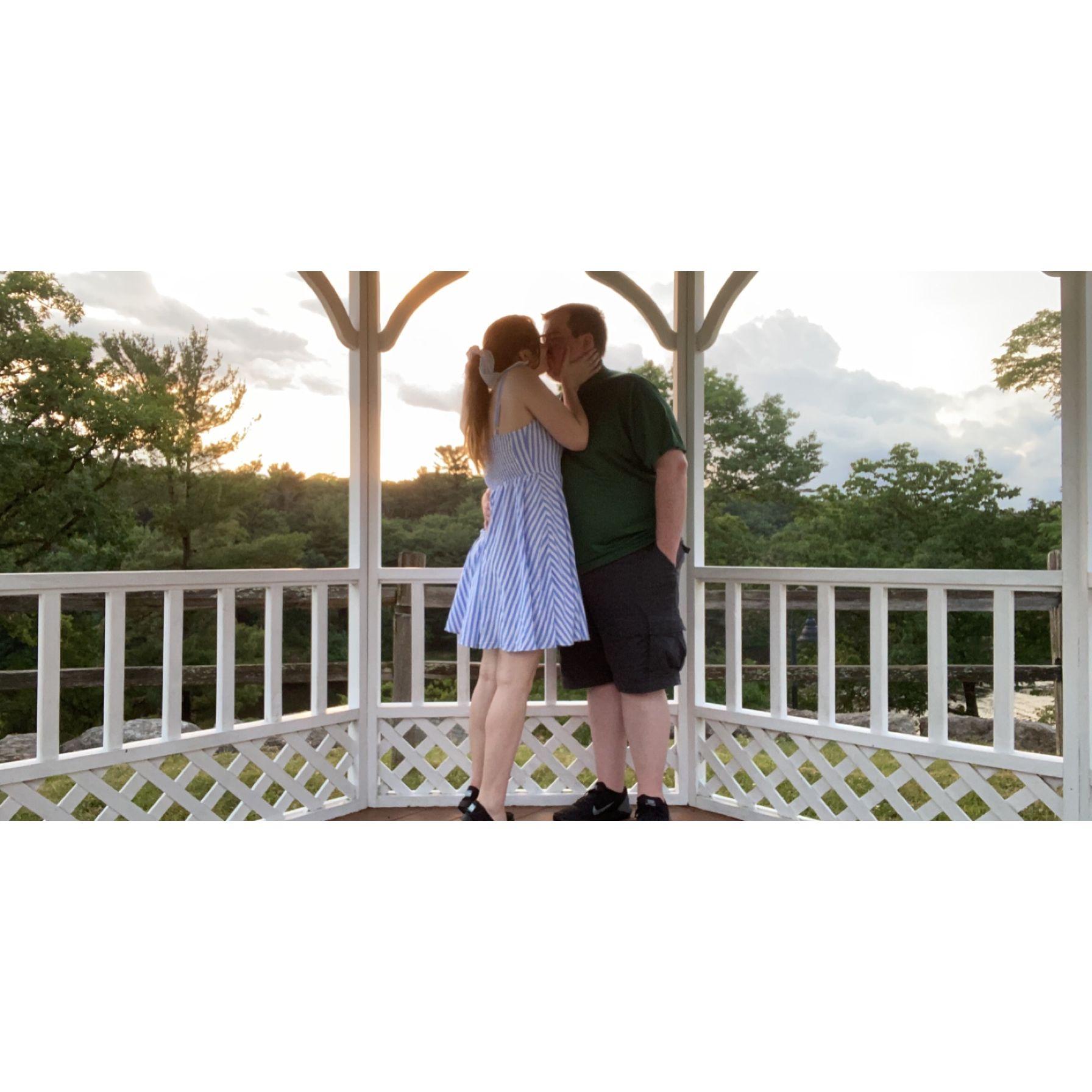 Our favorite photo of us, taken where Justin would later propose