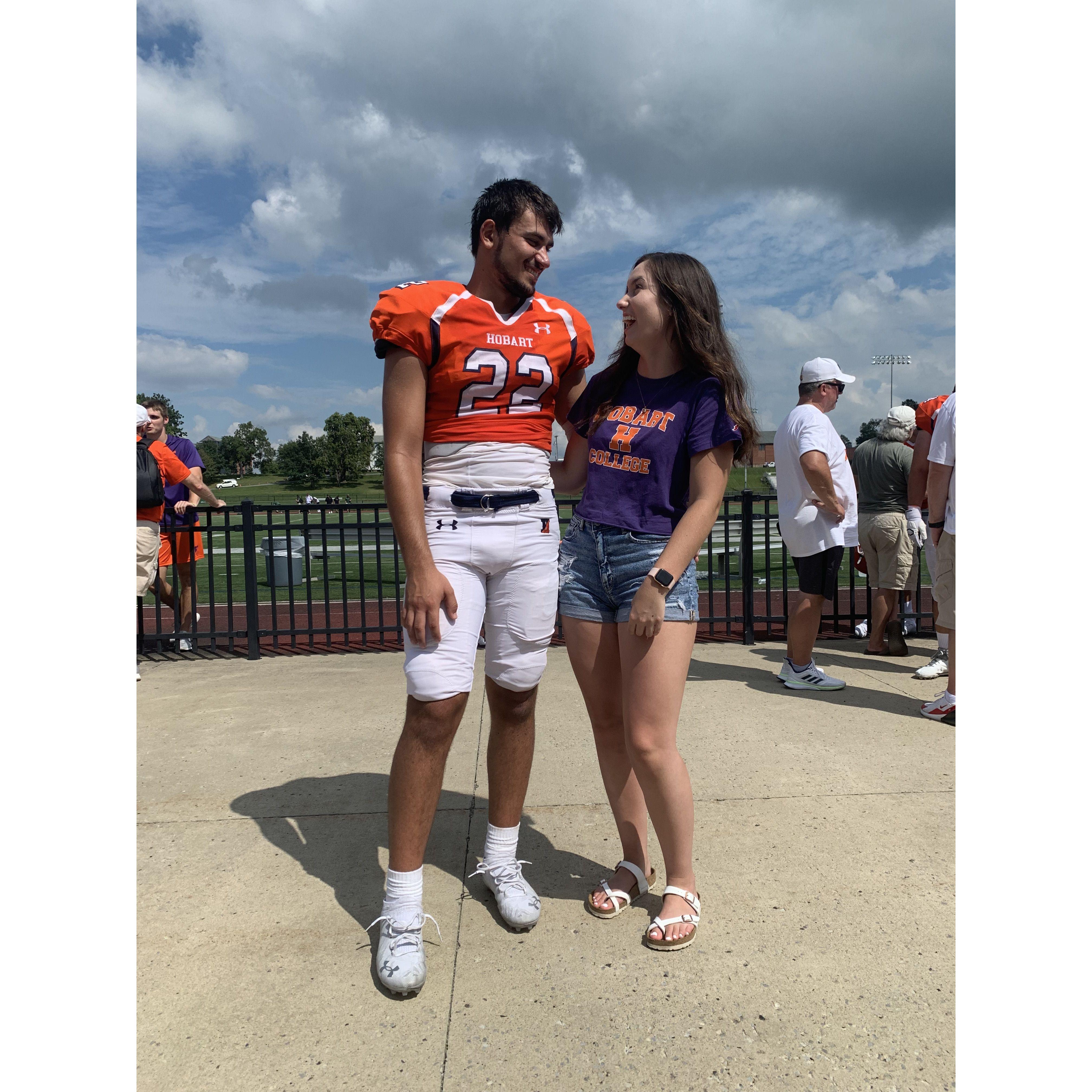 Chase's first football game after deciding to ask Marlayna out