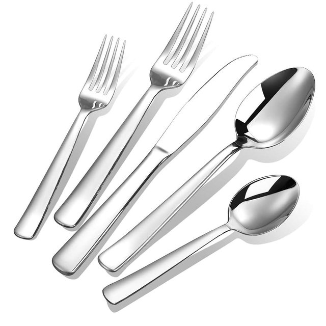 Silverware Set for 12, Prendcyx 60-Piece Heavy Duty Flatware Cutlery Set, 18/0 Food-Grade Stainless Steel Tableware Set, Dishwasher Safe for Home, Restaurant, Wedding, Party, Mirror Polished