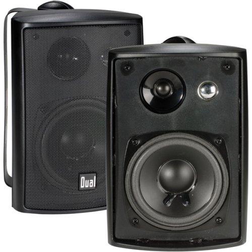 Dual Electronics LU43PB 3-Way High Performance Outdoor Indoor Speakers with Powerful Bass | Effortless Mounting Swivel Brackets | All Weather Resistance | Expansive Stereo Sound Coverage | Sold in Pairs