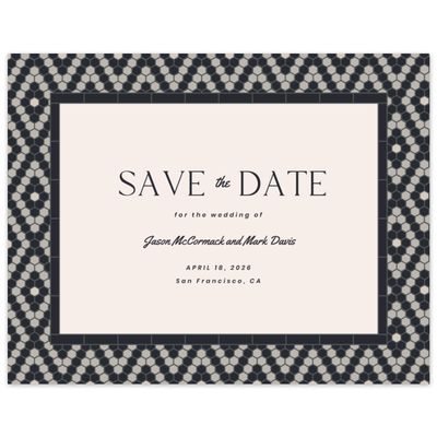 Greige, Beige Wedding Digital Save the Date - Metropol Landscape