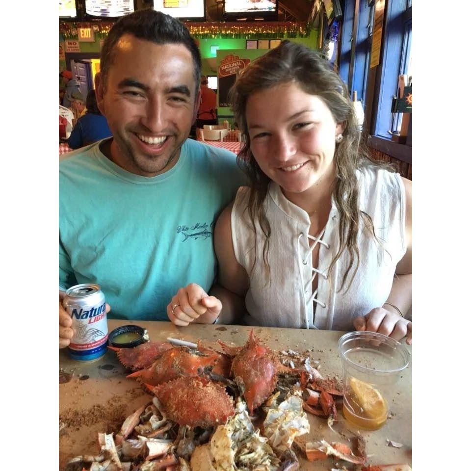 Picking crabs with Charles' parents in OCMD. May 2017