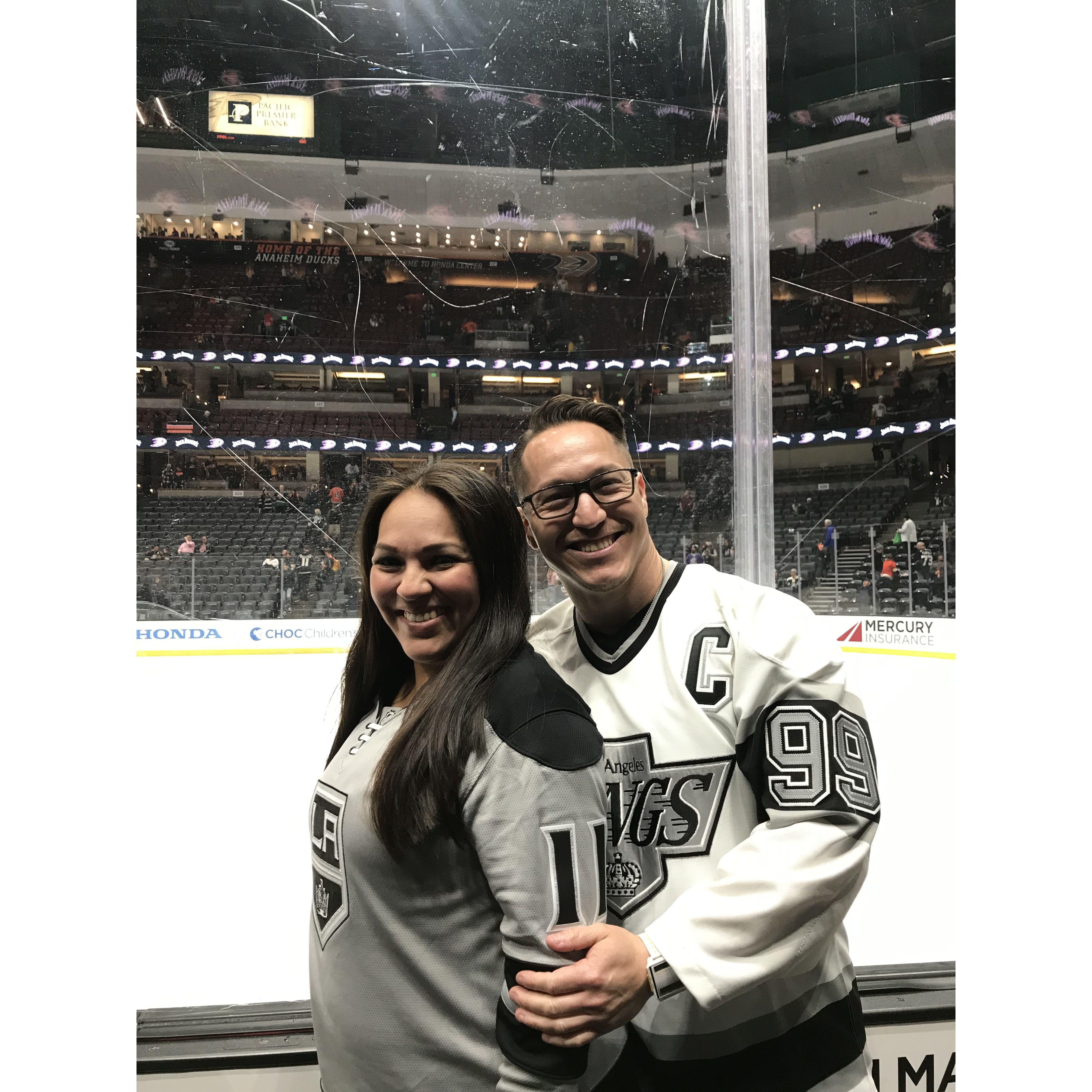 Glass seats at the Kings game!