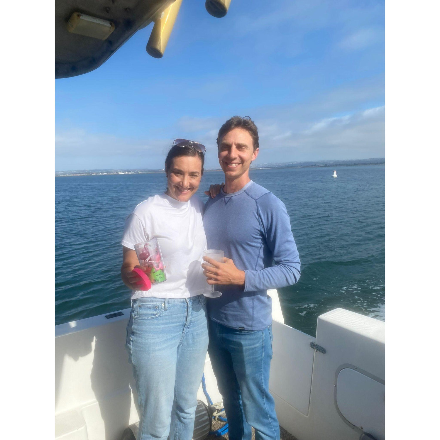 Out on Chad's grandparent's boat