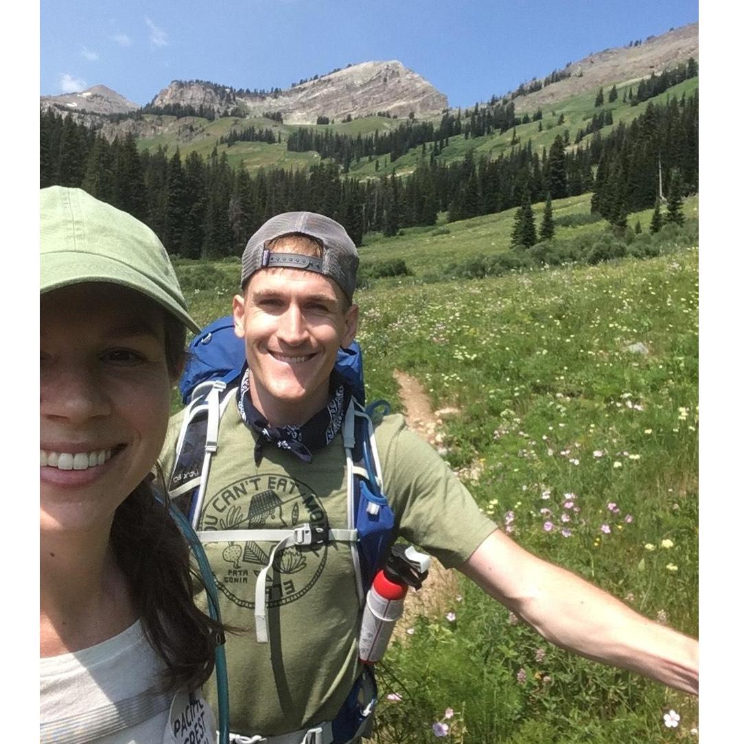 On the trail in the Great Tetons.