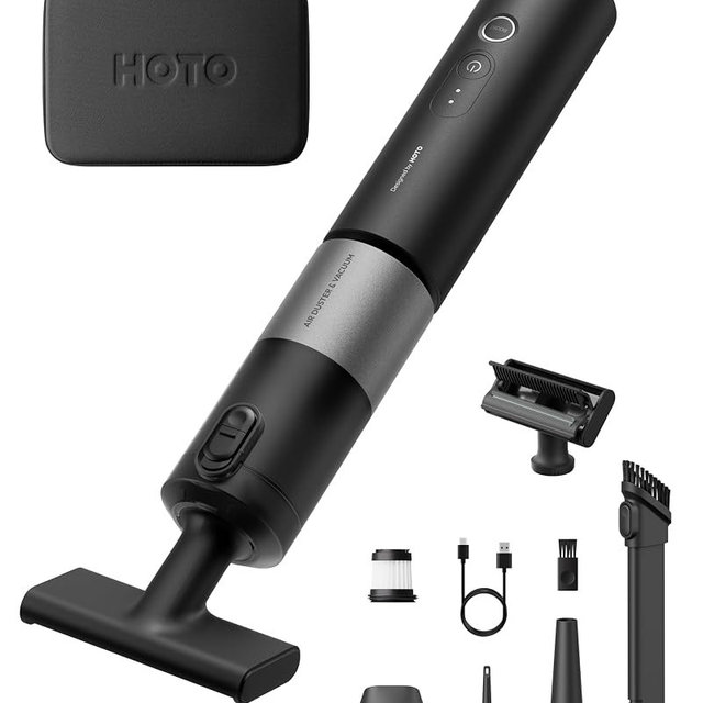 HOTO Car Vacuum Cordless, Handheld Vacuum Cleaner with 20000Pa Suction, 4-in-1 Portable Mini Vacuum & Electric Compressed Air Duster for Car, Desk, Keyboard, Home, Office