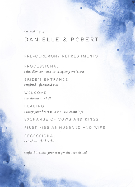 Bartlett | Cornflower | Zola Wedding Programs