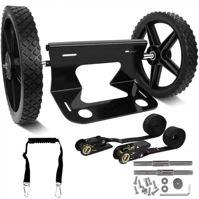 Cooler Wheels Kit, Universal Cooler Cart Kit for Heavy-Duty Coolers, Including All Terrain 12 Inch Wheels, Roller Accessories for Camping & Beach, 15.5 Inches to 17.5 Inches Coolers,Black