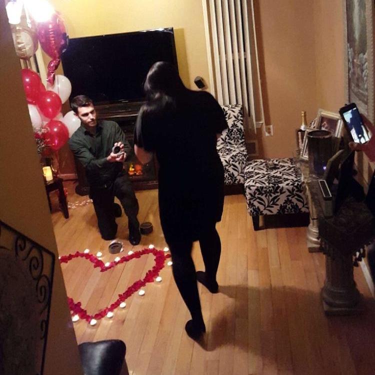 WHEN HE POPPED THE QUESTION!