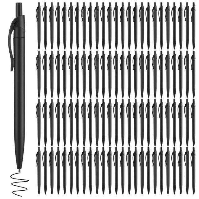 Kifmurase 100PCS Pen Bulk, Black Click Pens, Wholesale Retractable Ballpoint Pens with Comfortable Grip, Medium Point Smooth 1.0MM Black Ink Pen for Journaling School and Office