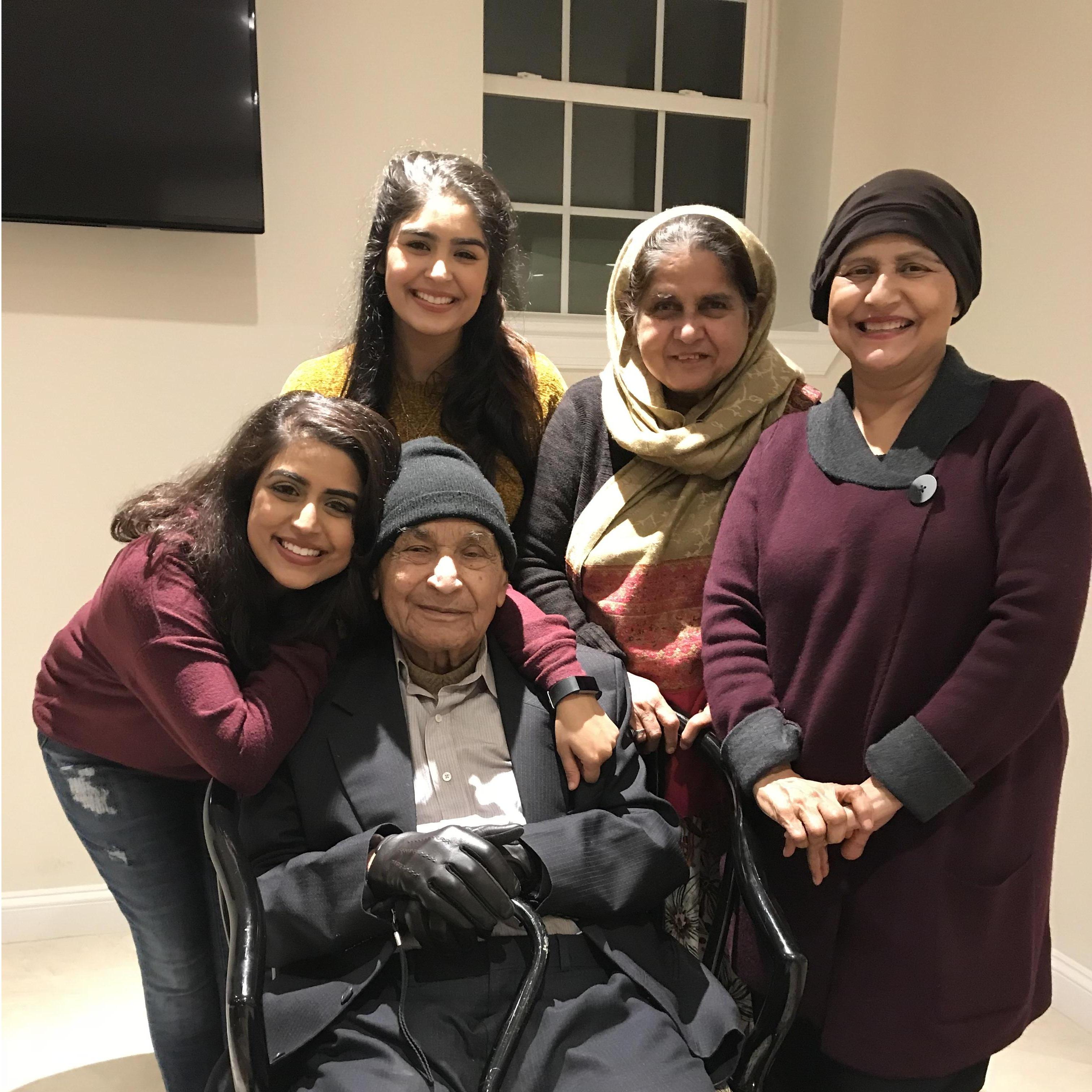 Our last Thanksgiving with our beloved Nana-Abu Jaan, November 2017.