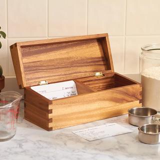 Acacia Wood Recipe Box