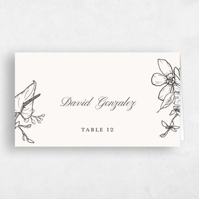Beige Wedding Place Card - Painaa