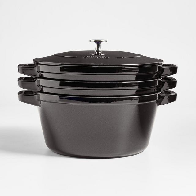 Staub ® Stackable Matte Black 4-Piece Cookware Set