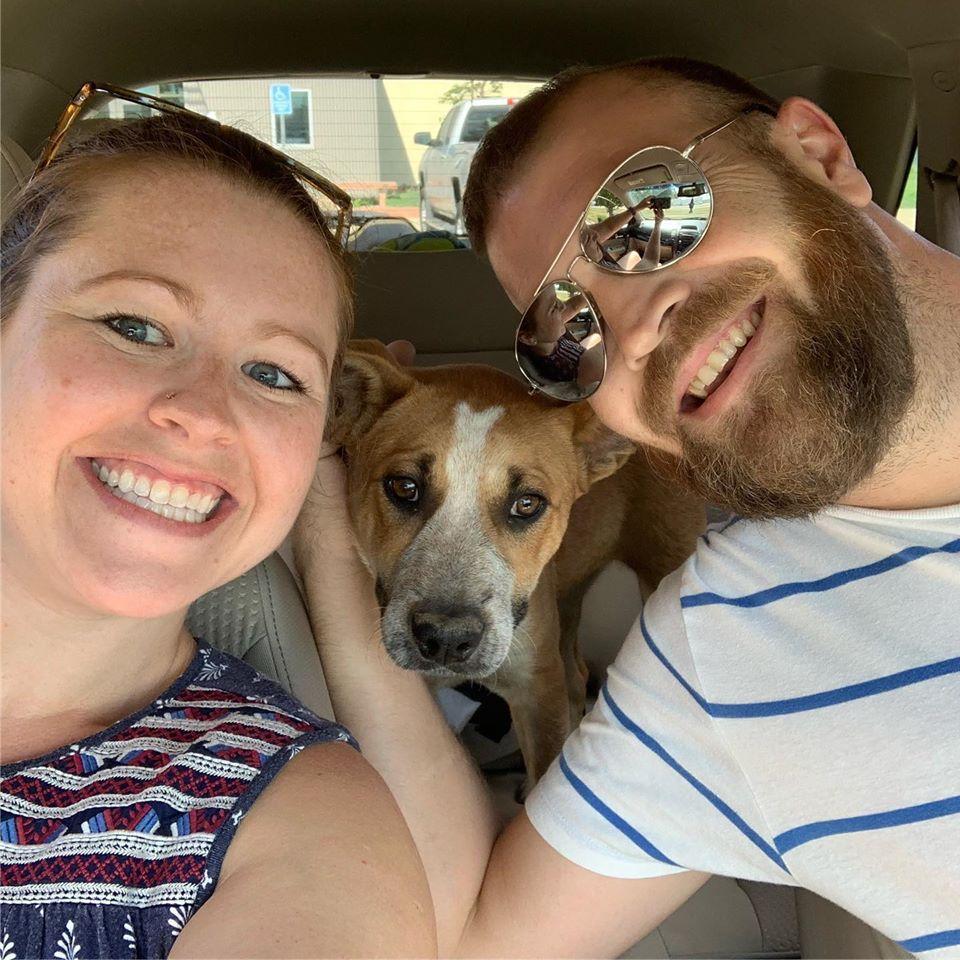 This was photo was taken right after we got our sweet Fenway from the shelter. At this point we still weren't living together. Fenway was the push we needed to take the next step!
