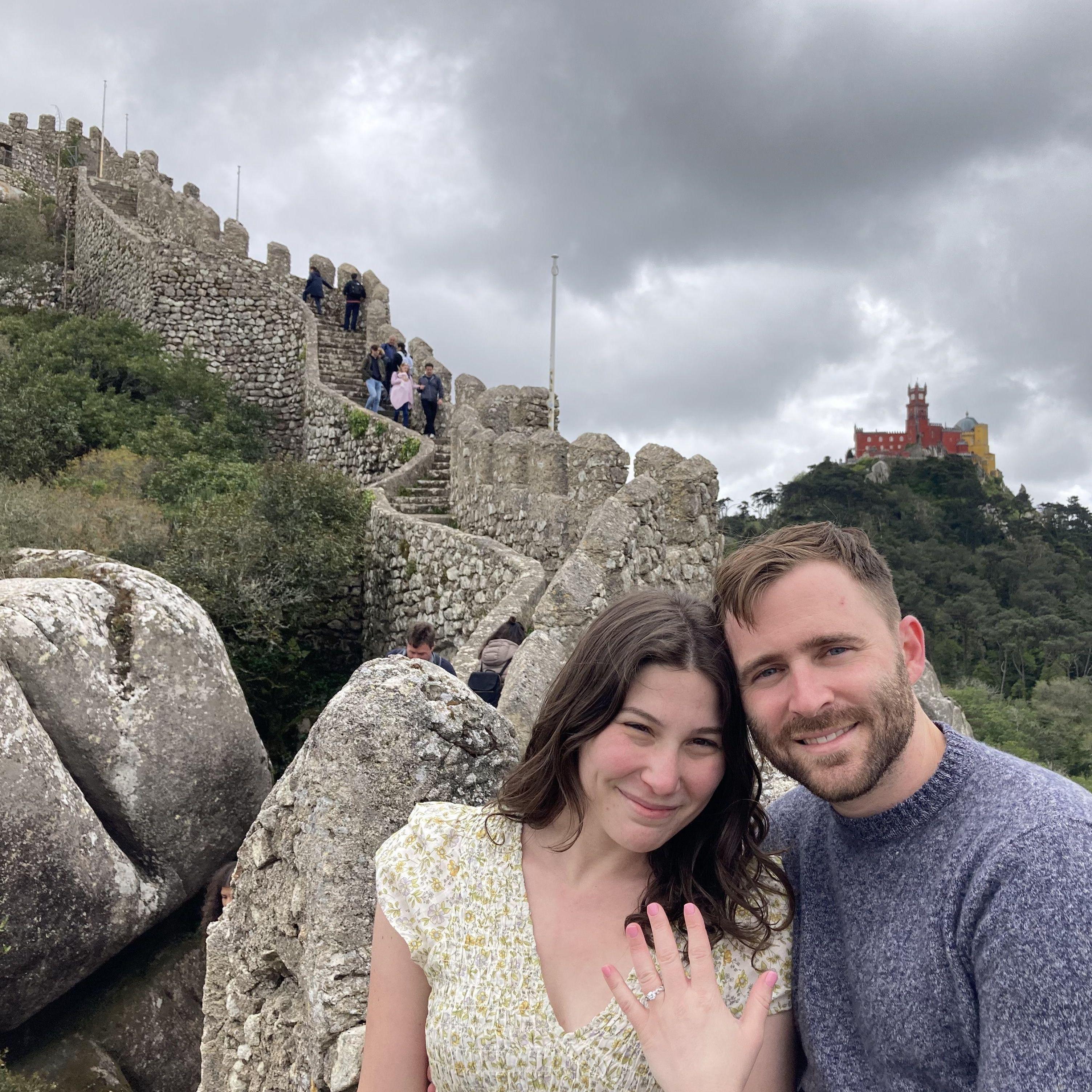 We make it to Portugal, where we got engaged...