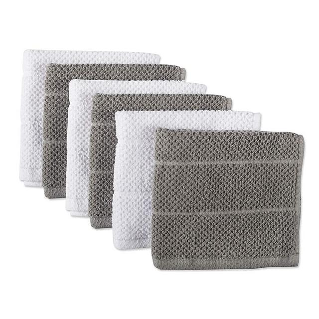 DII CAMZ36917 Chef Terry Dish Cloth Set, Dishcloth S/6, Gray 6 Count